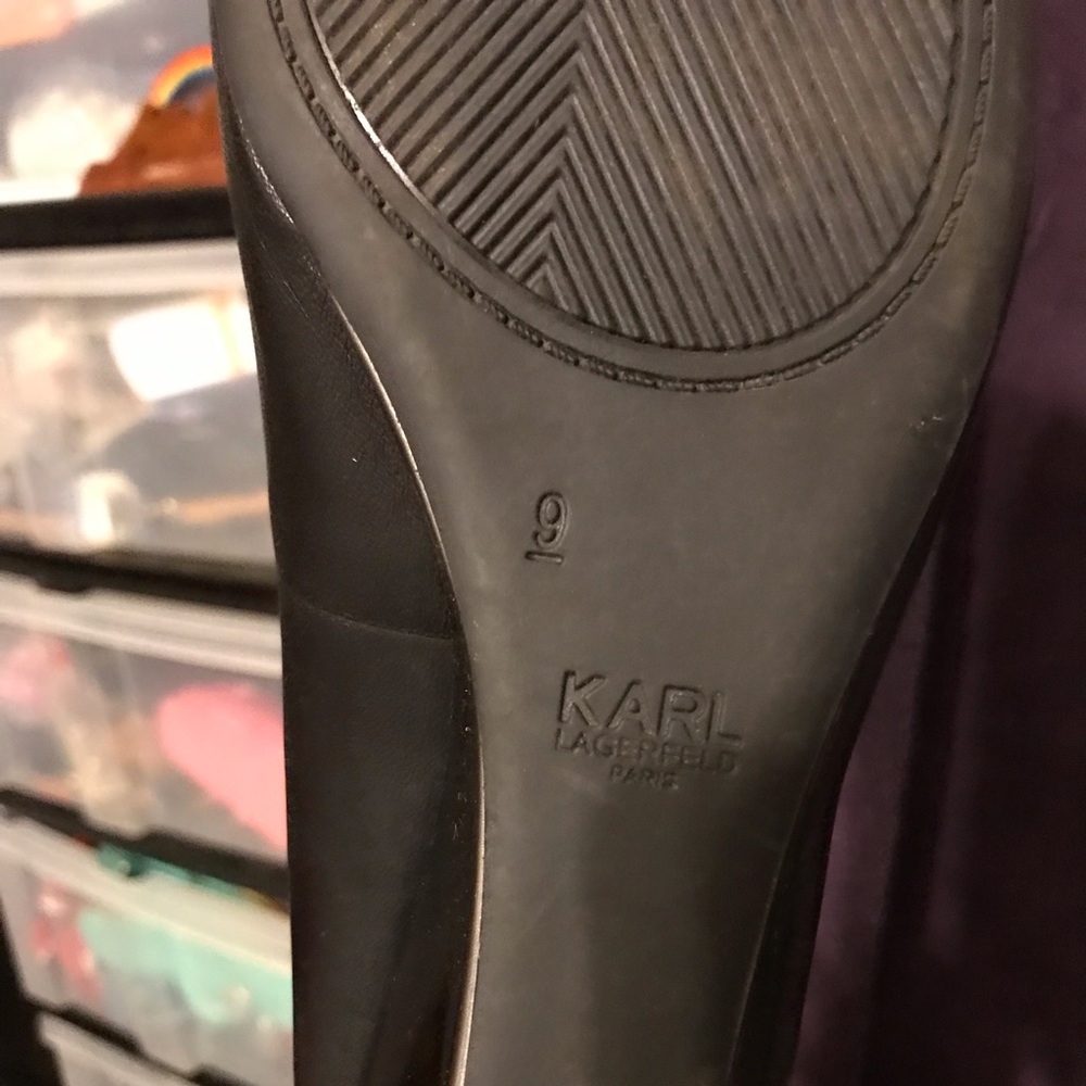 Karl Lagerfeld Leather Flats Shoes Size 9 - Picture 4 of 6